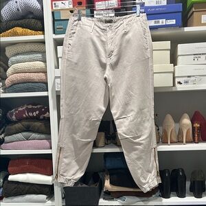 Mother Misfit Crop Women’s Casual Pants in Grayish Cream